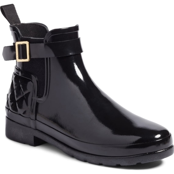 Hunter Shoes - Hunter Quilted Gloss Chelsea Rain Bootie